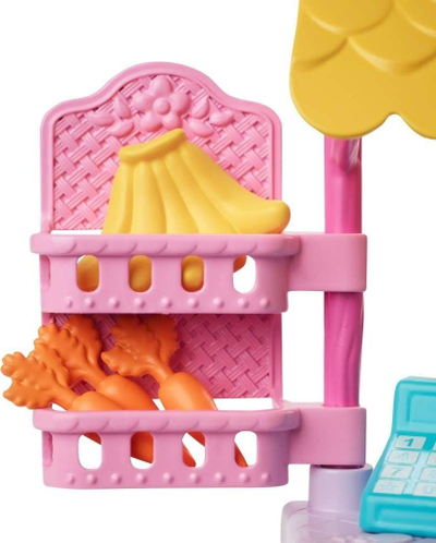 Set lodrash Mattel Enchantimals Bunny Market, kukull 15 cm, mbi 35 gjëra brenda, me shumë ngjyra