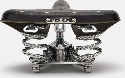 Sedile biçiklete Brooks B33, lëkurë natyrale, susta çeliku, e zezë