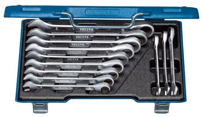 Set çelësa Gedore 2297442 7 R-012, 12 copa, me kombinim ratchet, në kuti metalike blu
