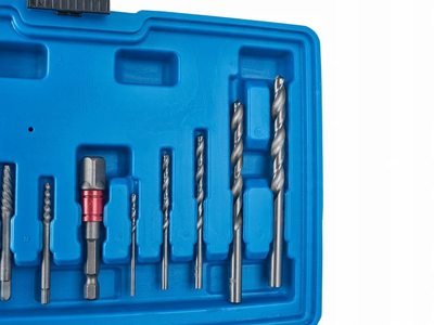 Set ekstraktorësh për vida Geko G02701, 26 pjesë, çelik CrMo, kuti plastike blu