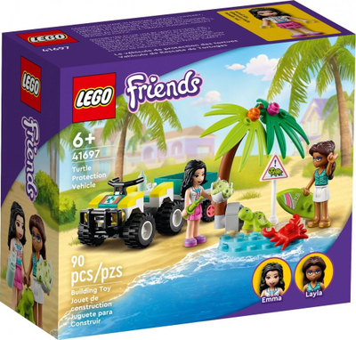 Lodra ndërtimi LEGO Friends 41697 Turtle Rescue Vehicle, 90 copa, për kalamaj 6+