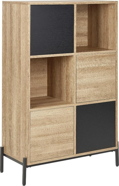 Raft librash Beliani MOINES, 135cm, MDF me këmbë metal, dru natyral edhe i zi