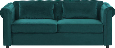 Divan-krevat Beliani Chesterfield, kadife, dopio, jeshil