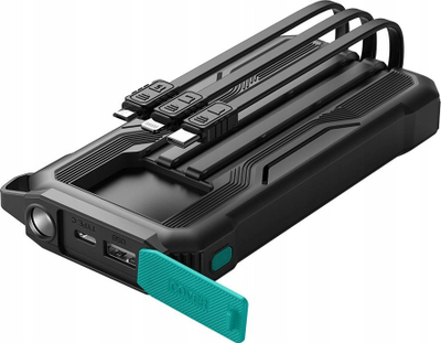 Powerbank Joyroom JR-L016, 10000mAh, me kabllo të futura brenda USB-C, micro USB edhe Lightning, i zi
