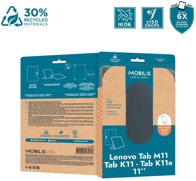 Mbulesë mbrojtëse Mobilis Edge për tablet Lenovo Tab M11, Tab K11, Tab K11e, e zezë