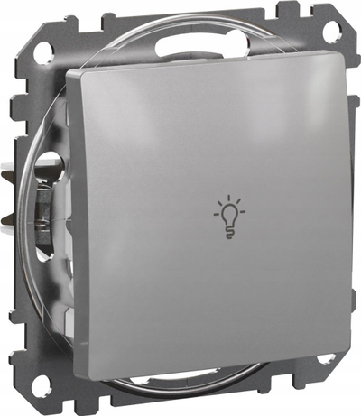 Buton drite Schneider Electric Sedna Design SDD113132, 10A, argjend alumini