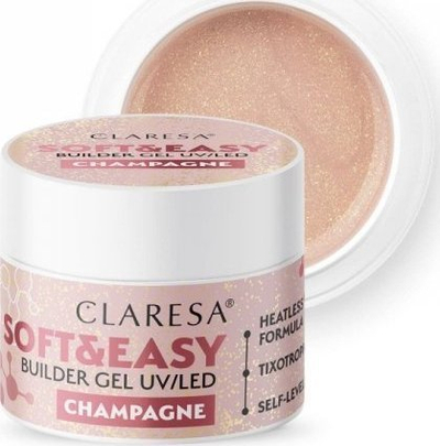 Xhel ndërtues thonjsh Claresa Builder Gel Champagne, UV LED, 90g, ngjyrë champagne