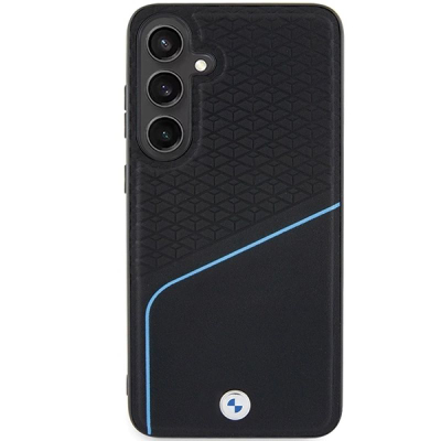 Mbrojtëse telefoni BMW Signature Leather MagSafe për Galaxy S24+, lëkurë me teksturë, e zezë