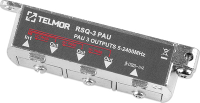 Shpërndarës antene Telmor RSQ-3 PAU, 3 dalje, deri 2400 MHz, metalik