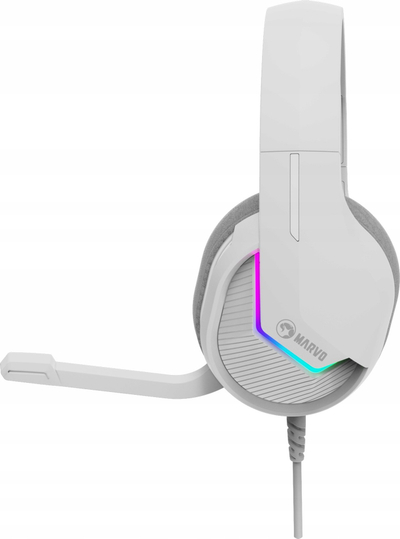 Headset gaming Marvo Scorpion H8618 Tactic 40, USB 2.0, RGB, i bardhë