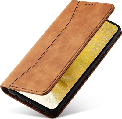 Këllëf telefoni Hurtel Magnet Fancy Case Samsung Galaxy S23+, tip portofol, me qendrim, kafe