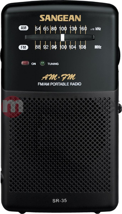 Радио за џеб Sangean AM FM, аналоген тјунер, вграден звучник, сиво