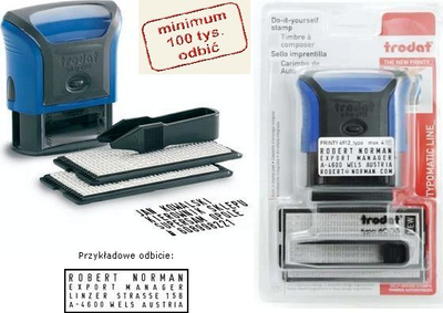 Stempel Trodat Printy 4912 Typo, 4 rreshta, vetërregullues, i zi