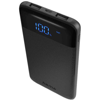 Power Bank Hama LED10, 10000mAh, 2x USB-A, antracit