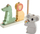 Lodër druri Fisher-Price Wooden Stack and Sort Animals, edukative, shumëngjyrëshe