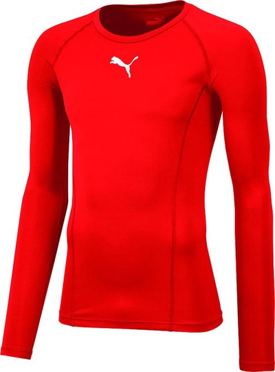 Bluzë termike Puma LIGA Baselayer Tee LS 655920-01, Dry-CELL, me mëngë të gjata, e kuqe