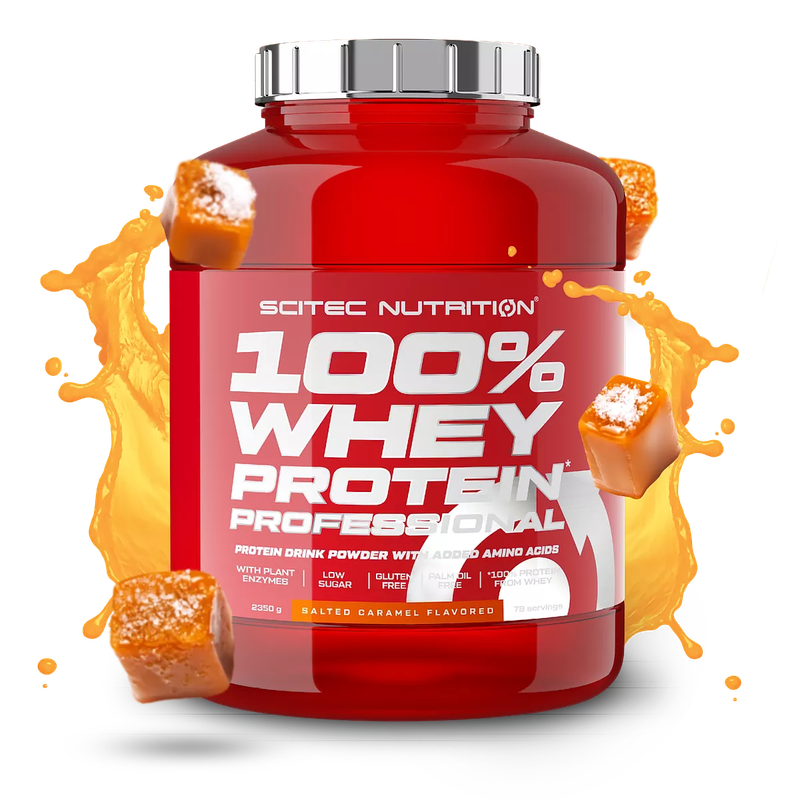 Proteinë Scitec Nutrition 100% Whey Protein Professional, Salted Caramel, 2.3kg
