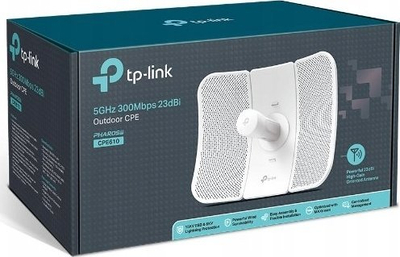 Pikë aksesi outdoor TP-Link Pharos CPE610, 5 GHz 300 Mbps, antenë 23 dBi, e bardhë