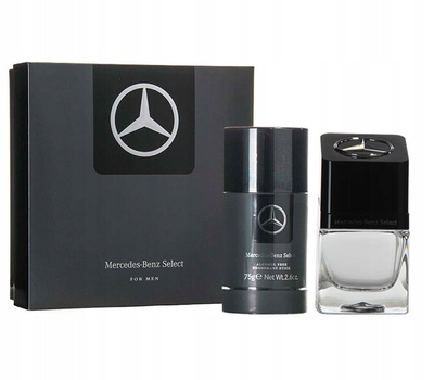 Set parfum dhe deodorant Mercedes-Benz Select për burra, deodorant stick 75g, pa alkool, i zi