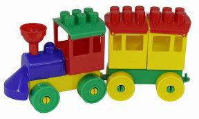 Tren lodër Polesie Locomotive Set, 1 vagon, plastik, shumëngjyrësh