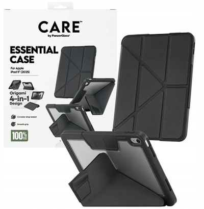 Këllëf tableti PanzerGlass CARE TPU Essential, për iPad 11 2025, i zi
