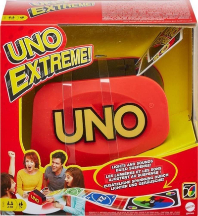 Lojë me letra Mattel UNO Extreme, elektronike, për familje, shumëngjyrëshe