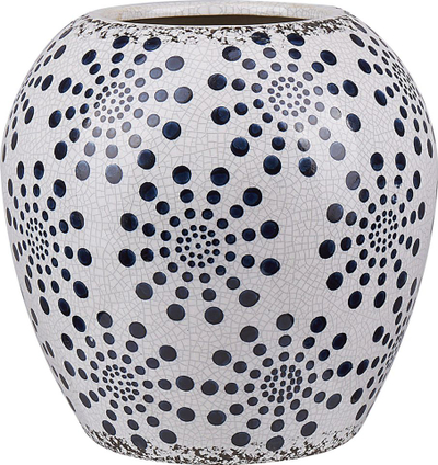 Vazo zbukuruese MILETOS Flower, stoneware, 19 cm, e bardhë