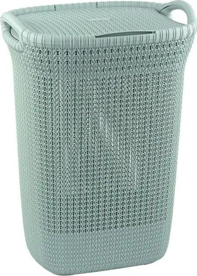 Shportë rrobash Curver Knit Laundry Basket, 57L, gri blu
