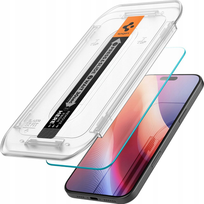 Mbrojtës ekrani Spigen GLAS.tR EZ Fit për iPhone 16, 2 copa, i pastër