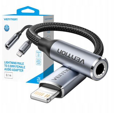 Adapter audio Vention, Lightning në 3.5mm, 0.1m, i bardhë