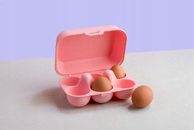 Kuti për vezë Koziol Eggs to Go Mini, 6 vezë, rozë