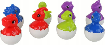 Lodër edukative Leantoys Dino Pop and Pounce, me çekan, dinosaur shumëngjyrësh, e verdhë