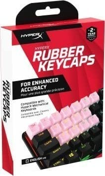 Set aksesorësh gaming HyperX Pink Rubber, për tastiera mekanike, me taste gome, rozë