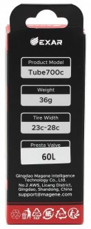 Gomë e brendshme biçiklete Chaoyang Magene Exar 700c, TPU ultralehtë, valvul Presta 60mm, portokalli