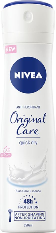 Deodorant spray Nivea Original Care, antiperspirant, 150 ml, i bardhë