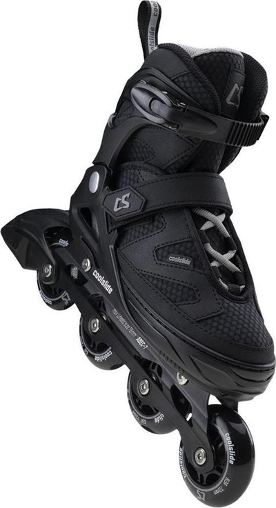 Patina inline për fëmijë Coolslide Shoq, kornizë alumini, kushineta ABEC 7, e zezë