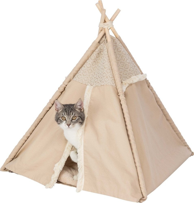 Krevati tipi për kafshë Trixie Boho Tipi, 55 x 65 x 55 cm, bezhë