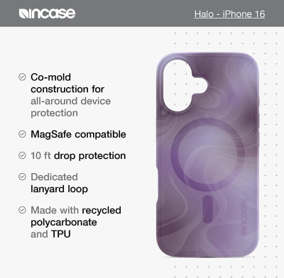 Mbulesë telefoni Incase Halo Case MagSafe për iPhone 16 Plus, plastike, gri
