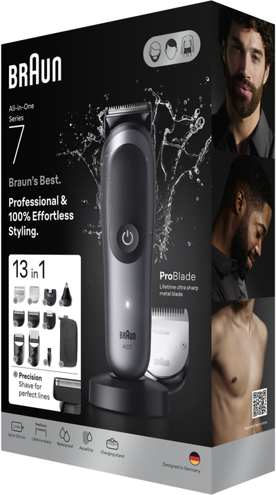 Set trimer Braun Series 7 AIO7560, 13 në 1, për mjekër dhe trup