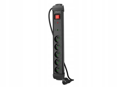 Prizë shumëfishe Lanberg SP1-05E-0150-BK, 5x230V, kabllo 1.5 m, e zezë