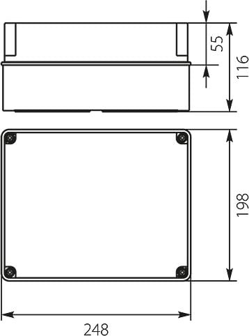 Kuti elektrike sipërfaqësore Elektro-Plast OH-4B.1, 248x198x106mm, IP65, gri