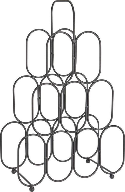 Рафт за вино Home Styling Collection, за 9 шишиња, метален, црн