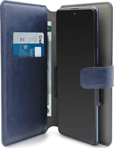 Kapak portofol telefoni Puro Universal Wallet XXL, universal, lëkurë eco, blu