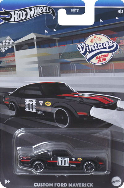 Maket makine Hot Wheels Custom Ford Maverick, Vintage Racing Club, 1:64, i zi