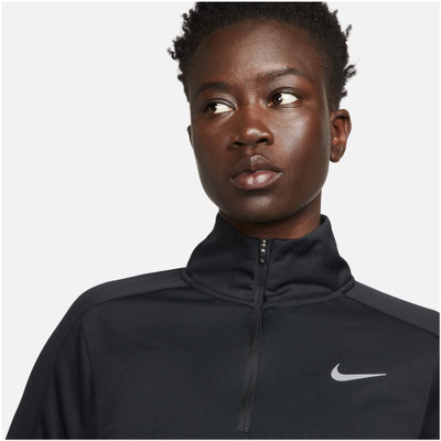 Bluze vrapimi Nike Pacer Dri-FIT Half Zip, mëngë të gjata, e zezë