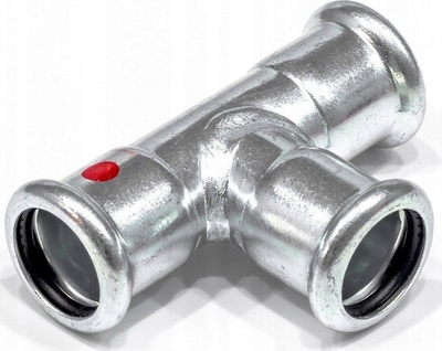 Tee reduktuese SANHA SANHA-Therm, 3xFI, 35x28x35, çelik karboni i galvanizuar