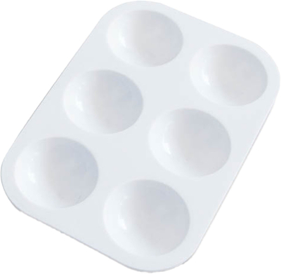 Paletë për bojëra Vallejo Small, 6 gropa, plastike, e bardhë