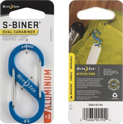 Karabinier Nite Ize S-Biner #3, alumin, blu