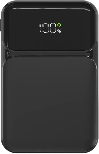 Powerbank S-link P104, 10000mAh, HSC 22.5W dhe PD 20W, me kabllo të integruar, LCD, i zi