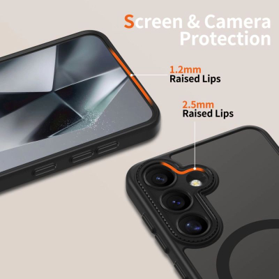 Kapak telefoni Tech-Protect MagCam MagSafe, për Galaxy S25, matte, i zi